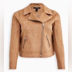 Torrid faux suede moto jacket women size 00